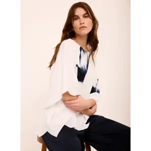 Mint Velvet White Floral Print Batwing Top